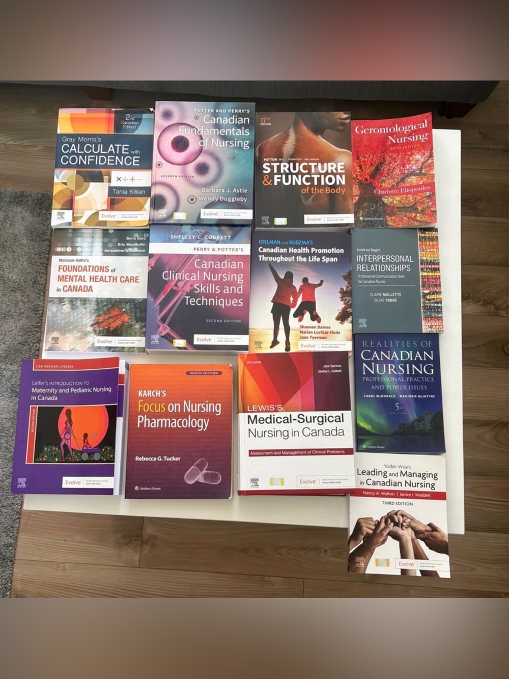 Assorted Canadian Nursing Textbooks - Multi-Color Set